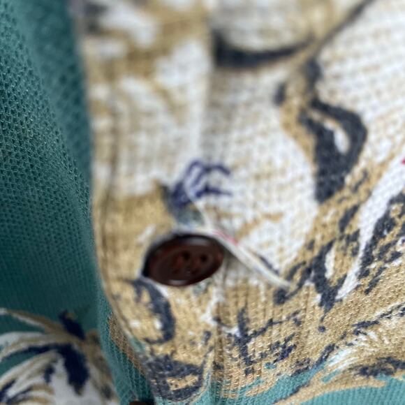 Ocean Pacific Hawaiian Aloha Button Down Tropical Blue Men’s Shirt Medium - Picture 6 of 6